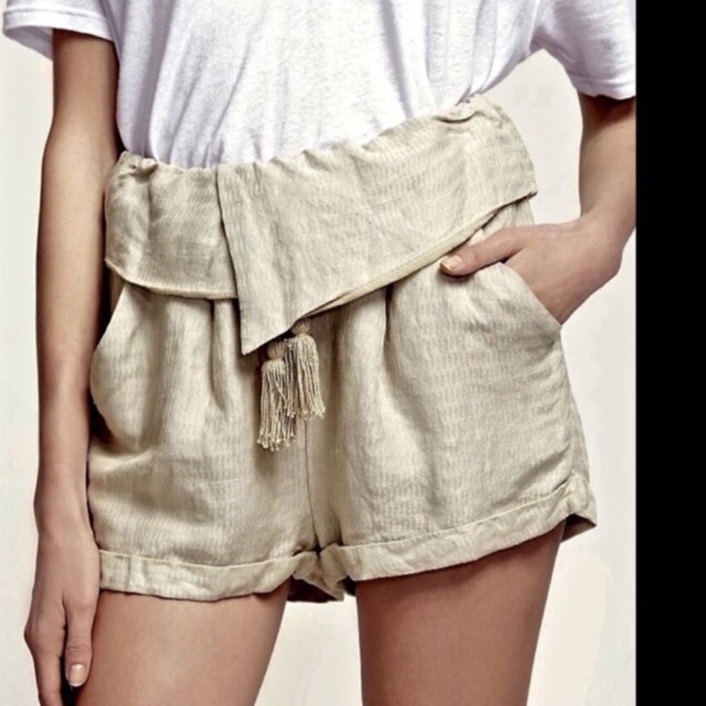 Free People linen fold over shorts